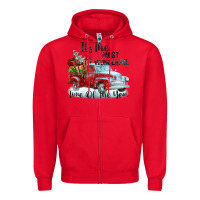Red it's the most wonderful time of the year Zipper Hoodie - FaDigitalArtStudio