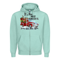 Seafoam it's the most wonderful time of the year Zipper Hoodie - FaDigitalArtStudio