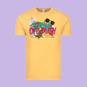 Teacher Off Duty Vintage Tee Designed By Nancycooperartshop