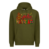 Army Green Feliz Navidad With Sombrero Tree Premium Hoodie - BundleAndBundleShop