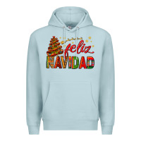Blue Mist Feliz Navidad With Sombrero Tree Premium Hoodie - BundleAndBundleShop