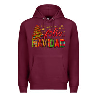 Burgundy Feliz Navidad With Sombrero Tree Premium Hoodie - BundleAndBundleShop