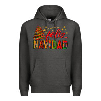 Charcoal Heather Feliz Navidad With Sombrero Tree Premium Hoodie - BundleAndBundleShop