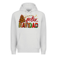 Dove Grey Feliz Navidad With Sombrero Tree Premium Hoodie - BundleAndBundleShop