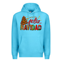 Ocean Blue Feliz Navidad With Sombrero Tree Premium Hoodie - BundleAndBundleShop