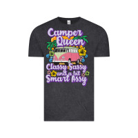 Vintage Black camp camping camper queen classy sassy and a bit smart assycamper camp Vintage Tee - linhVisuals