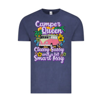 Vintage Denim camp camping camper queen classy sassy and a bit smart assycamper camp Vintage Tee - linhVisuals