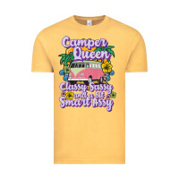 Vintage Mustard camp camping camper queen classy sassy and a bit smart assycamper camp Vintage Tee - linhVisuals