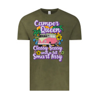 Vintage Olive camp camping camper queen classy sassy and a bit smart assycamper camp Vintage Tee - linhVisuals