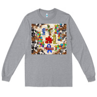 Heather Grey faith puzzle ribbon Long Sleeve Tee - TumblerDesignByShophia