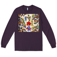Plum faith puzzle ribbon Long Sleeve Tee - TumblerDesignByShophia