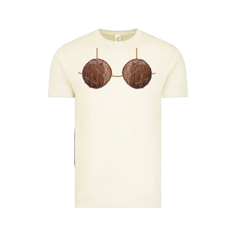 Coconut Bra Easy Adult Halloween Tiki Party Costume T Shirt Vintage Tee by linhVisuals | Teevron