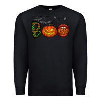 Black boo halloween Premium Sweatshirt - CowhideDigitalArt