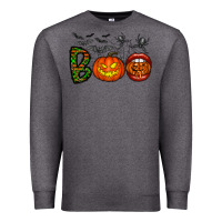 Charcoal Heather boo halloween Premium Sweatshirt - CowhideDigitalArt