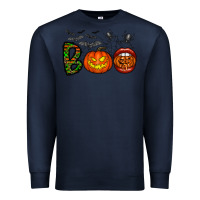 Navy boo halloween Premium Sweatshirt - CowhideDigitalArt