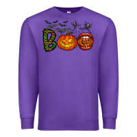 Purple boo halloween Premium Sweatshirt - CowhideDigitalArt
