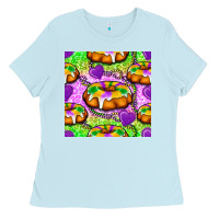 Mardi Gras King Cake Seamless Pattern Ladies Tee | Teevron