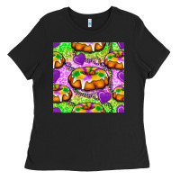 Black Mardi Gras king cake seamless pattern Ladies Tee - BundleAndBundleShop