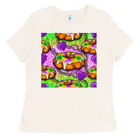 Bone Mardi Gras king cake seamless pattern Ladies Tee - BundleAndBundleShop