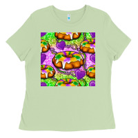 Matcha Mardi Gras king cake seamless pattern Ladies Tee - BundleAndBundleShop