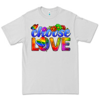 Dove Grey Pride LGBTQ+ Choose Love Premium Tee - BundleAndBundleShop