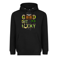 Black It's a Good Day To Have a Lucky Day Heavyweight Hoodie - CowhideDigitalArt