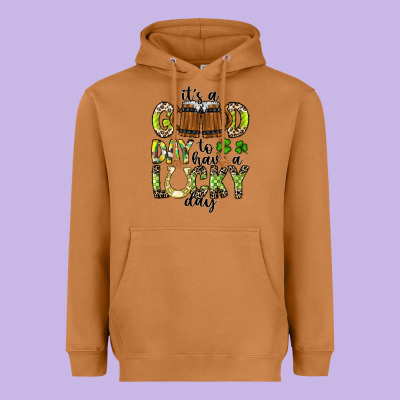 It's A Good Day To Have A Lucky Day Heavyweight Hoodie Designed By Cowhidedigitalart