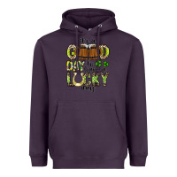 Plum It's a Good Day To Have a Lucky Day Heavyweight Hoodie - CowhideDigitalArt