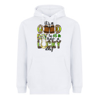 White It's a Good Day To Have a Lucky Day Heavyweight Hoodie - CowhideDigitalArt
