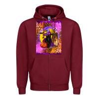 Burgundy witchy cat Zipper Hoodie - BundleAndBundleShop