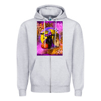 Heather Grey witchy cat Zipper Hoodie - BundleAndBundleShop
