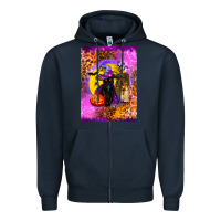 Navy witchy cat Zipper Hoodie - BundleAndBundleShop