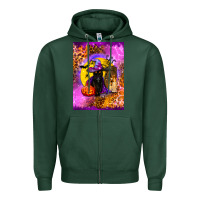 Sports Green witchy cat Zipper Hoodie - BundleAndBundleShop
