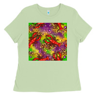 Matcha Mardi Gras Lobster Seamless Pattern Ladies Tee - BundleAndBundleShop