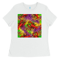 Mardi Gras Lobster Seamless Pattern Ladies Tee | Teevron