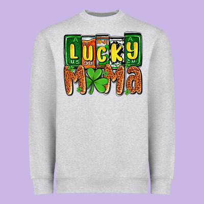 St. Patrick's Lucky Mama Heavyweight Sweatshirt Designed By Oliviacreatesart
