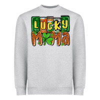 Heather Grey St. Patrick's lucky mama Heavyweight Sweatshirt - OliviaCreatesArt