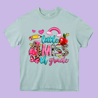 Little Miss Fourth Grade Heavy Core Tee Designed By Nancycooperartshop