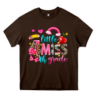 Chocolate Brown little miss fourth grade Heavy Core Tee - NancyCooperArtShop