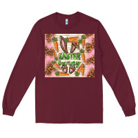 Burgundy easter bunny with carrots Long Sleeve Tee - TumblerDesignByShophia