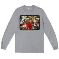 Heather Grey army cowhide leopard Christmas Long Sleeve Tee - Jasminsmagicworld