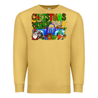 Antique Gold christmas truck Premium Sweatshirt - SublimationCraftShop