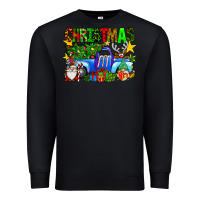 Black christmas truck Premium Sweatshirt - SublimationCraftShop