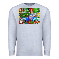 Heather Grey christmas truck Premium Sweatshirt - SublimationCraftShop