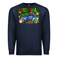 Navy christmas truck Premium Sweatshirt - SublimationCraftShop