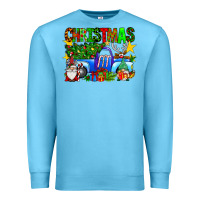 Ocean Blue christmas truck Premium Sweatshirt - SublimationCraftShop