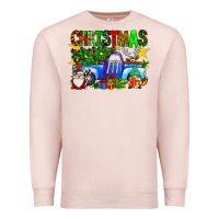 Pale Pink christmas truck Premium Sweatshirt - SublimationCraftShop