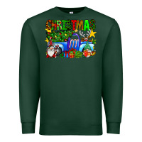 Sports Green christmas truck Premium Sweatshirt - SublimationCraftShop