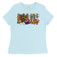 Baby Blue Mardi Gras love dog paw Ladies Tee - BundleAndBundleShop