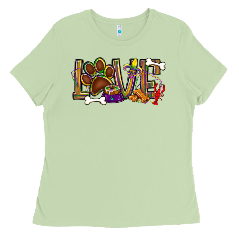 Mardi Gras Love Dog Paw Ladies Tee by BundleAndBundleShop | Teevron